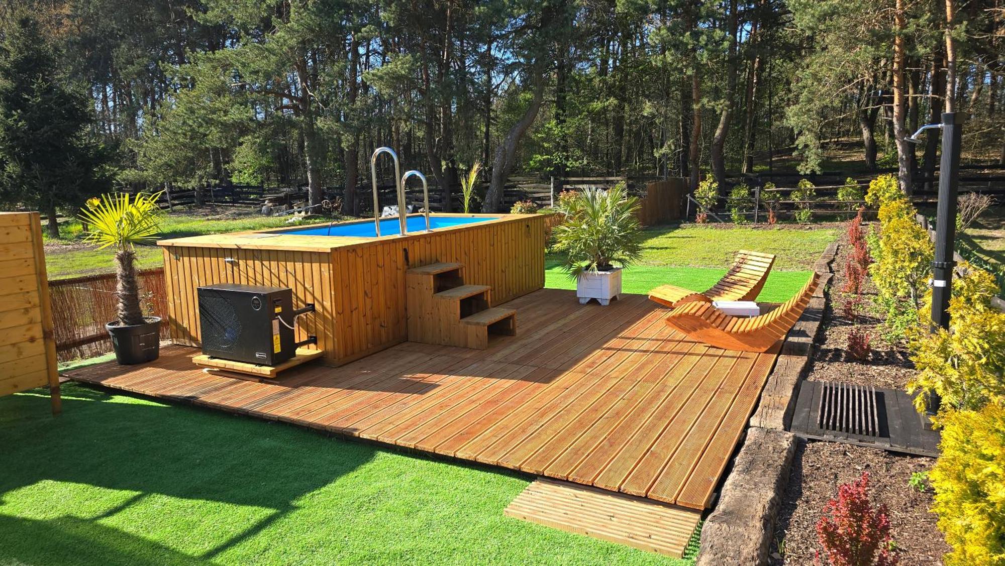 Vip Village Las Woda Rower - Podgrzewany Basen, Balia, Sauna Miedzierza Kültér fotó
